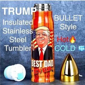 TRUMP “BEST DAD” Bullet Style Insulated Stainless Steele Tumbler🔥Great Gift🎄🎁